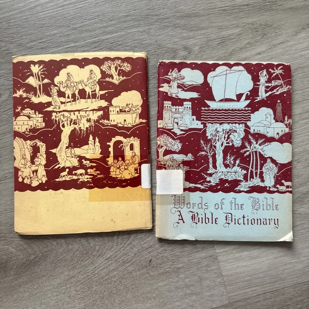 (2) Vintage 1938 Words of the Bible A Dictionary PB Gibson NY USA Christian Book